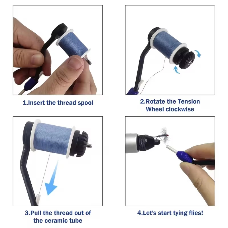 2PCS Fly Tying Bobbin Holder C - Fishing Equipment For Beginners review and price