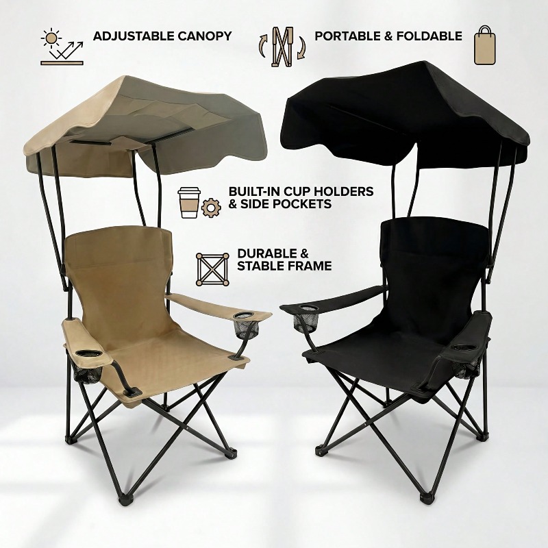 Outdoor Camping Chair With Awn - Fishing Equipment Us review and price