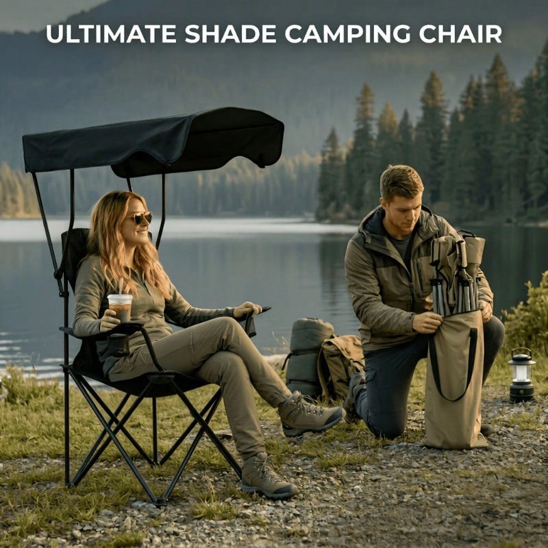 Outdoor Camping Chair With Awn - Fishing Equipment Us review and price